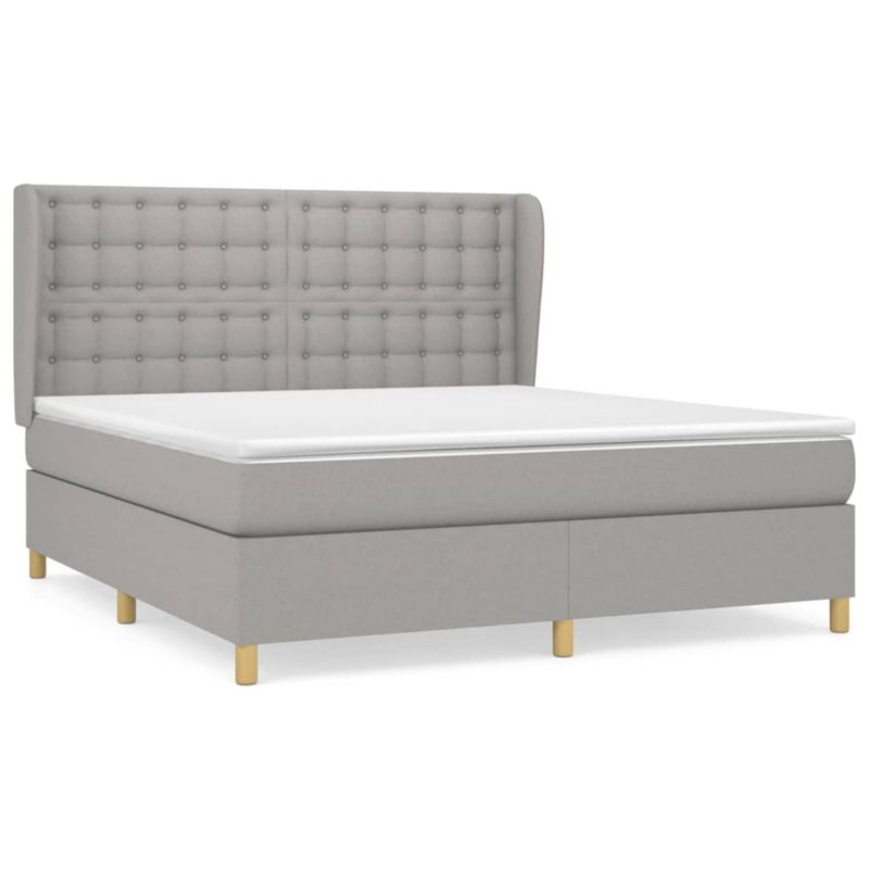 Łóżko kontynentalne WaszeMeble 180x200 cm jasnoszare WM-3128861 1 szt.