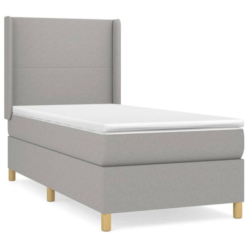 Łóżko kontynentalne WaszeMeble 90x200 cm jasnoszare WM-3131801 1 szt.