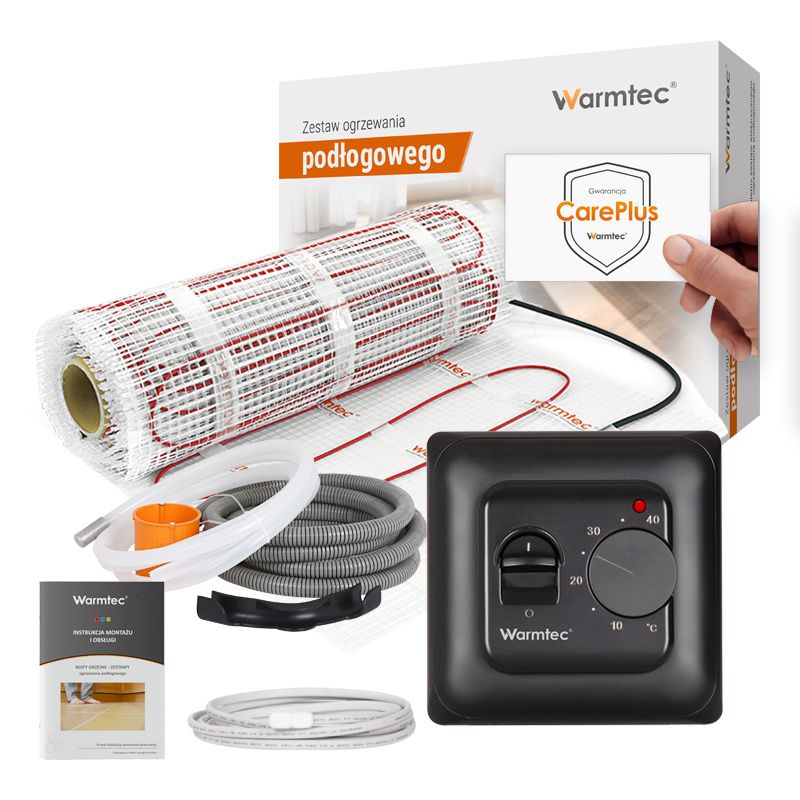 Mata grzewcza pod płytki Warmtec 14m² 170W/m² zestaw DS2-140/T73 czarny 1szt.