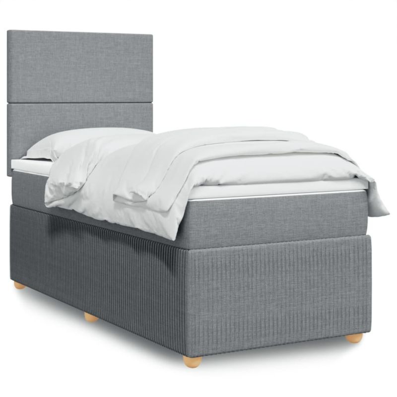 Łóżko kontynentalne WaszeMeble 80x200 cm jasnoszare WM-3291876 1 szt.