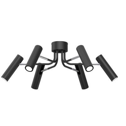 Lampa sufitowa wisząca Luminex Axion 4501 czarny mat-chromowana minimalistyczna 6xGU10 x 8W 1 szt.