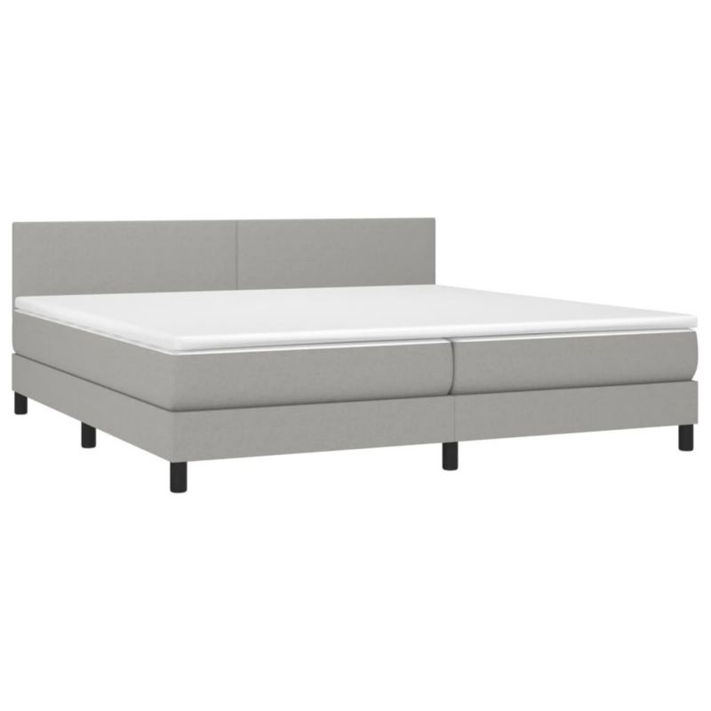 Łóżko kontynentalne WaszeMeble 200x200 cm jasnoszare WM-3133021 1 szt.