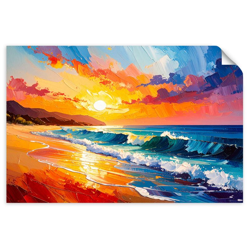 Plakaty samoprzylepne do salonu sypialni Feeby Plaża Morze Krajobraz jak malowany 120x80cm 1szt
