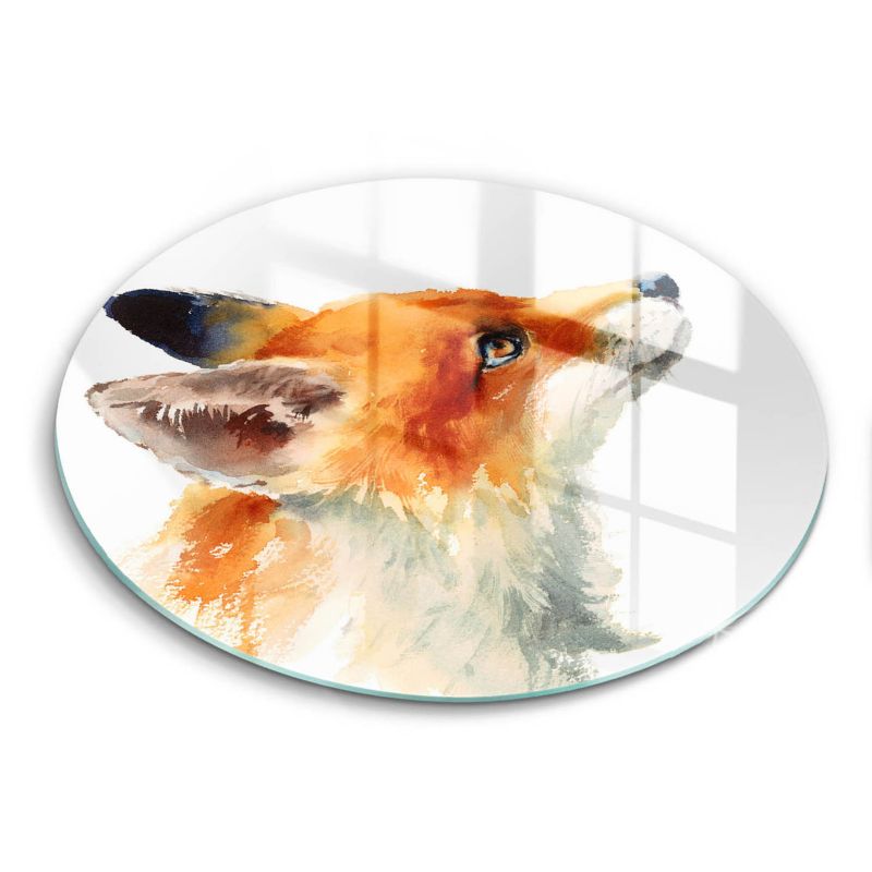 Okrągła szklana deska do krojenia Wallfluent fi40 cm Malowany lis 1 szt.