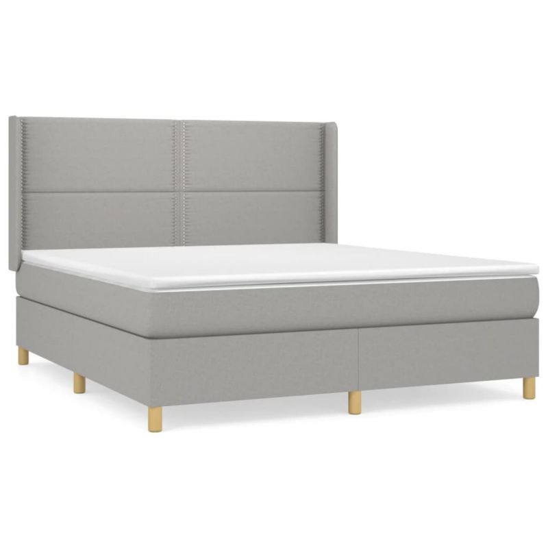 Łóżko kontynentalne WaszeMeble 160x200 cm jasnoszare WM-3131921 1 szt.