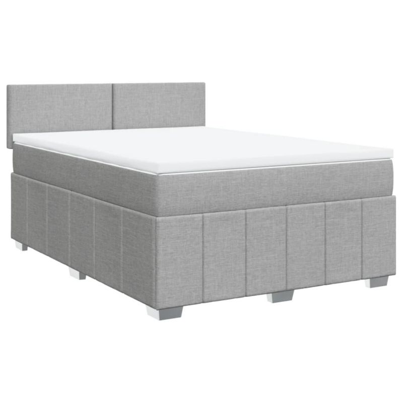 Łóżko kontynentalne WaszeMeble 140x200 cm jasnoszare WM-3287084 1 szt.