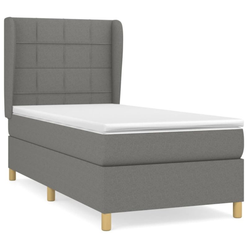 Łóżko kontynentalne WaszeMeble 90x190 cm ciemnoszara WM-3128486 1 szt.