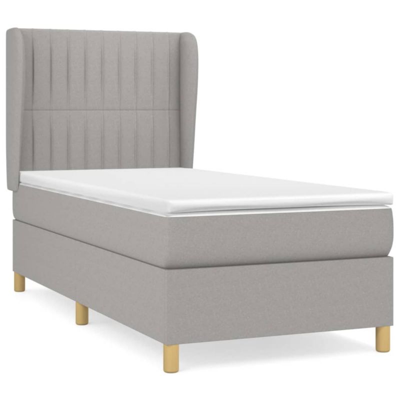 Łóżko kontynentalne WaszeMeble 80x200 cm jasnoszare WM-3128637 1 szt.