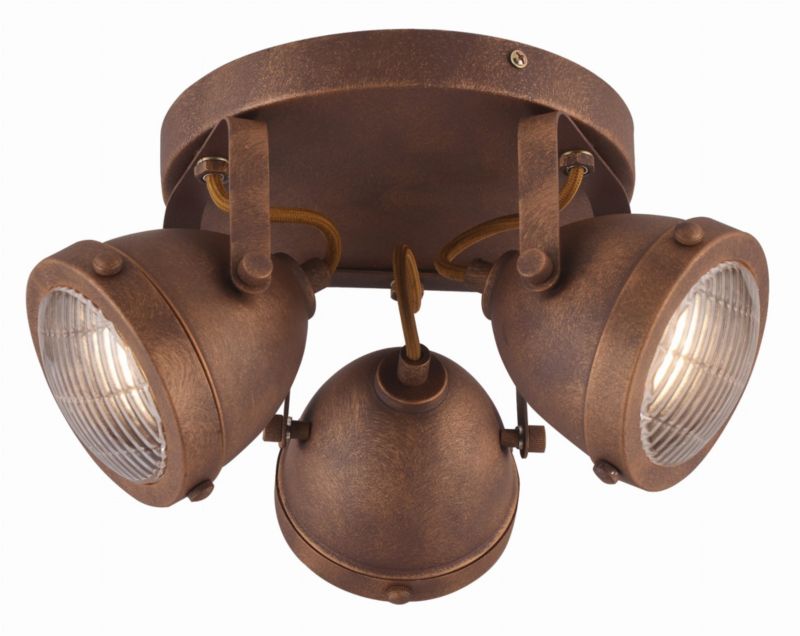 Lampa sufitowa Candellux Frodo brązowo-rdzawy 3 x GU10 x 40W wym: 30 x 30 cm - 1 szt.