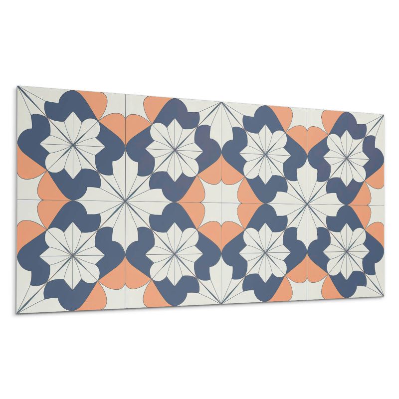 Panel samoprzylepny Wallfluent 120x60 cm Stylowy wzór kwiatów w geometrii 1 szt.