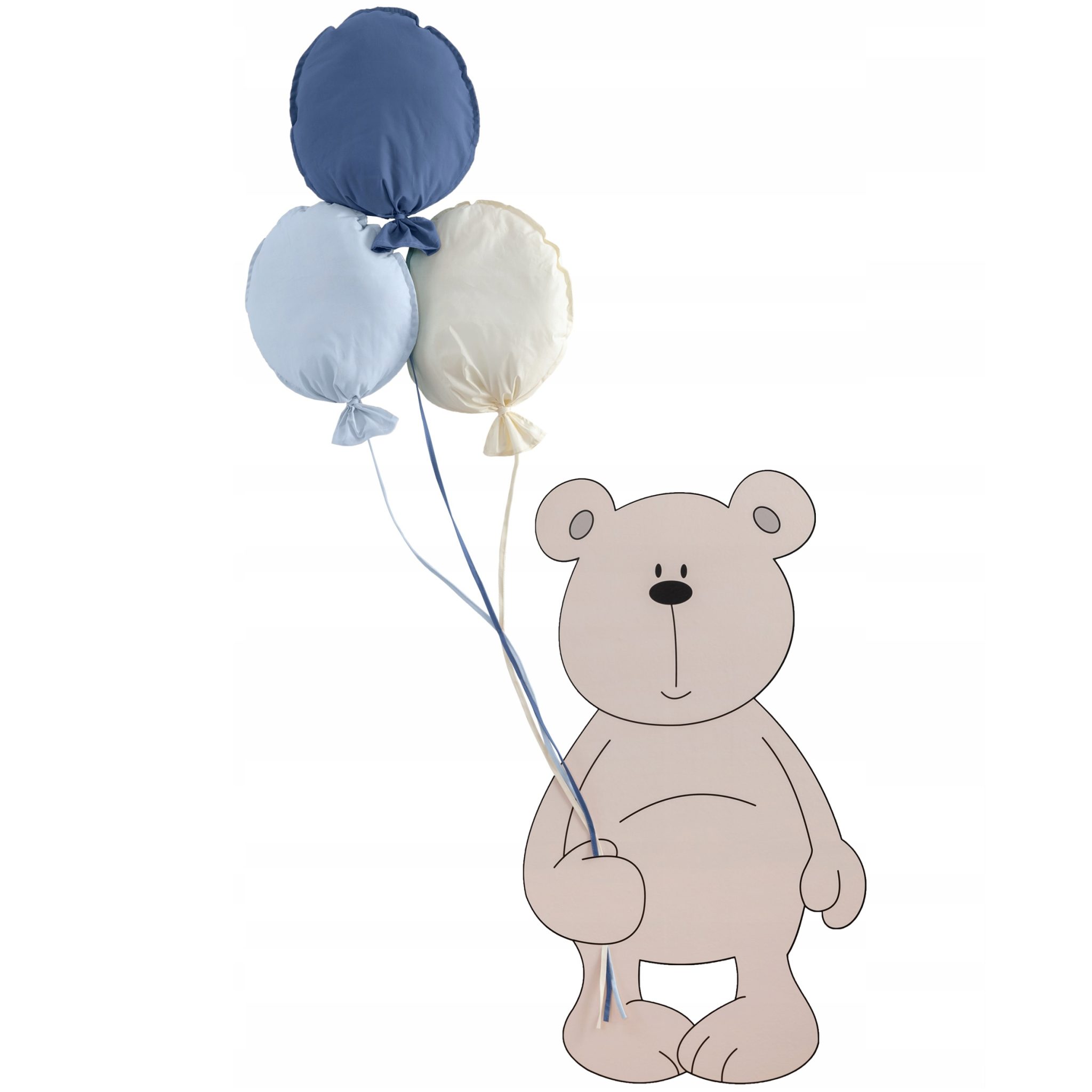 Naklejka na ścianę Miś z balonami z bawełny BR