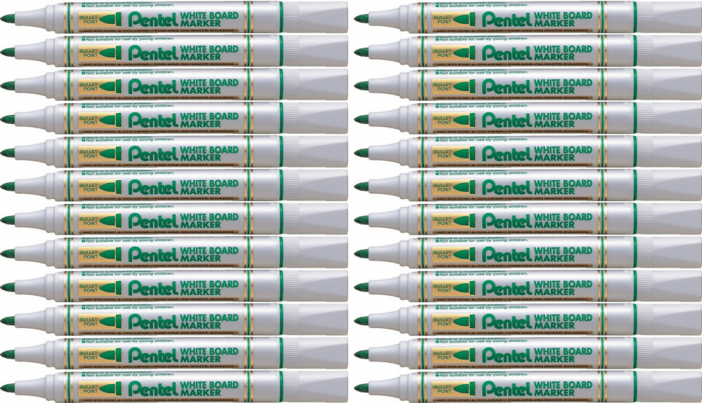 24x Marker suchościeralny Pentel MW85, okrągła, 4.4mm, zielony
