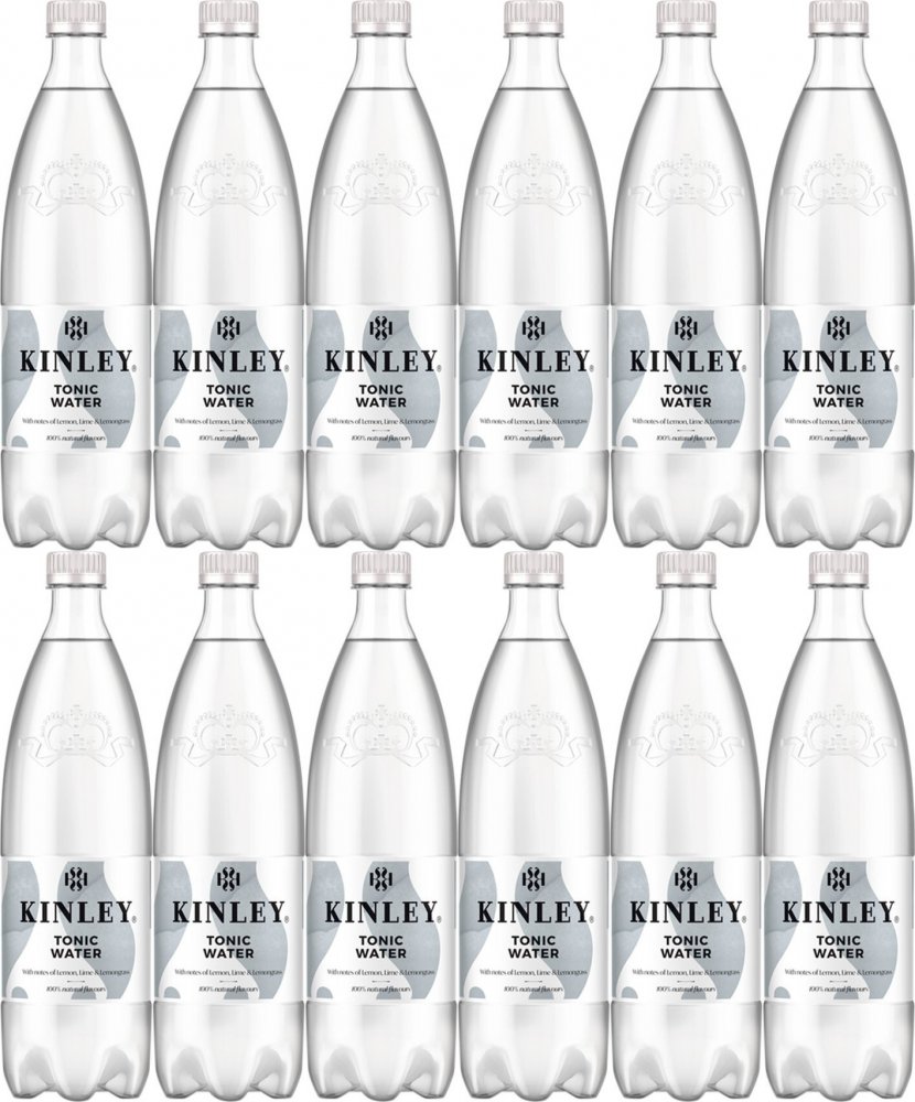 12x Napój gazowany Kinley Tonic Water, butelka, 1l