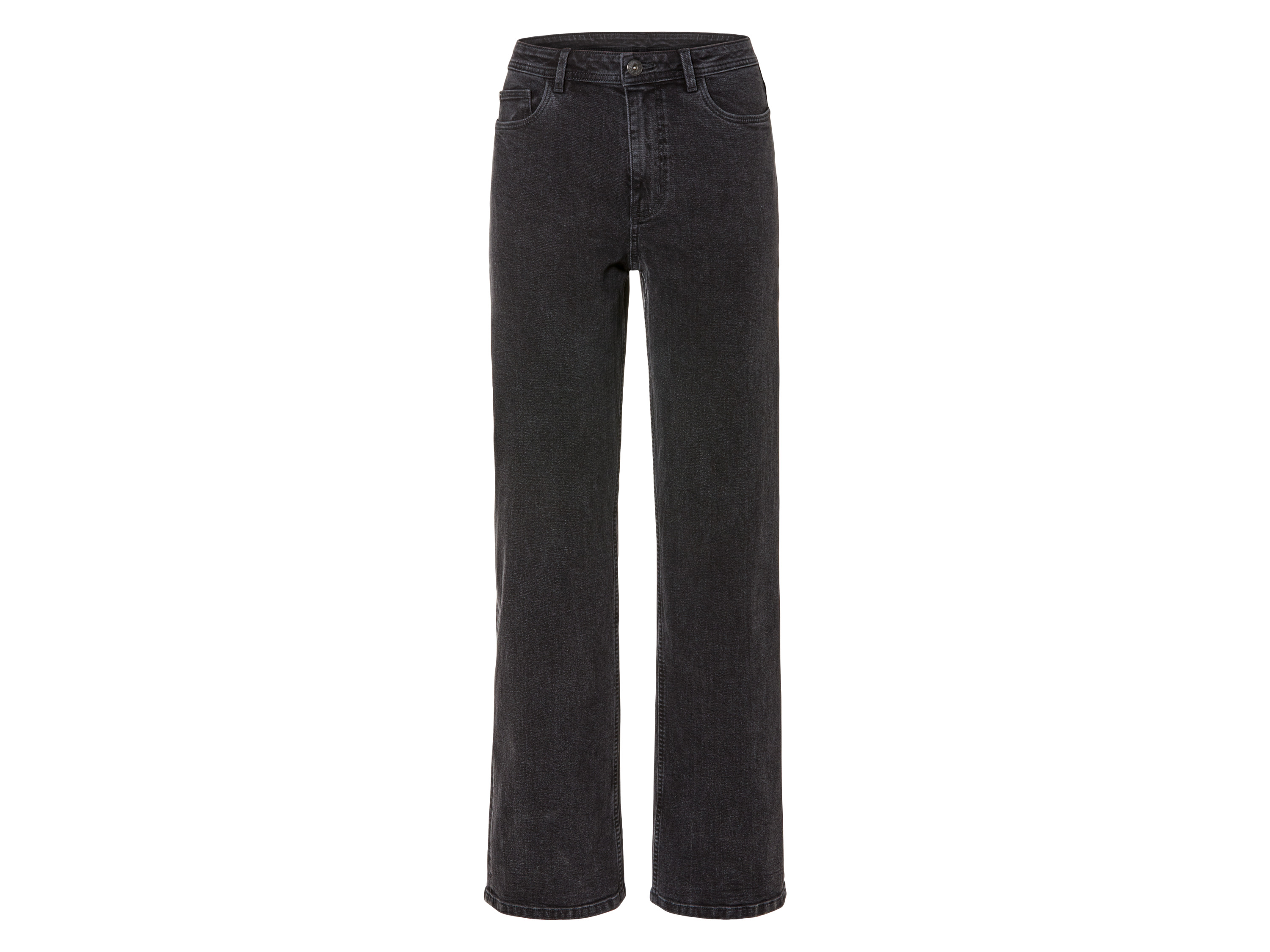 esmara Jeansy damskie z bawełną, wide leg Czarny, 40