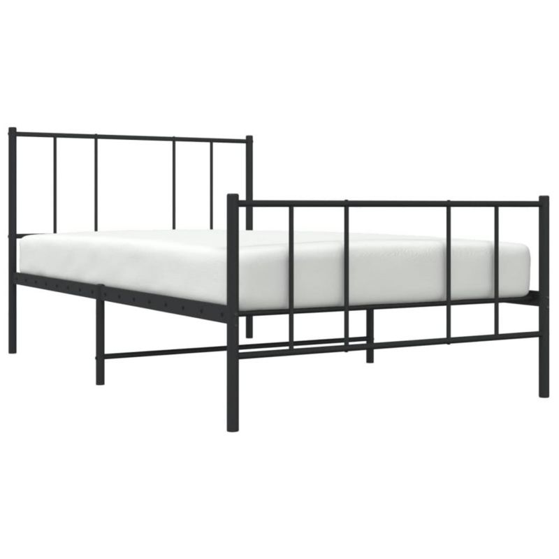 Łóżko metalowe WaszeMeble 100x190 cm z wezgłowiem czarne 1 szt.