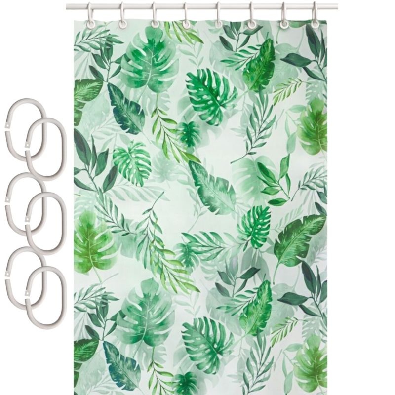 Zasłona prysznicowa Estiva PEVA 150x200 wzór monstera 1 szt.