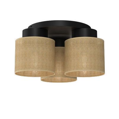 Lampa sufitowa wisząca Luminex Jute czarno-kremowa wym: 18 x 45 x 45 cm 3xE27 x 15W 1 szt.
