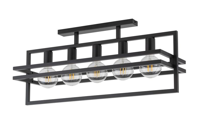 Lampa sufitowa wisząca Sigma Lighting Merci 0676 czarna dekoracyjna 5xE27 x 1 szt.