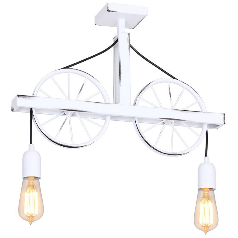 Lampa sufitowa wisząca Aldex Bang biała wym: 45 x 52 x 10 cm 2xE27 x 60W 1 szt.
