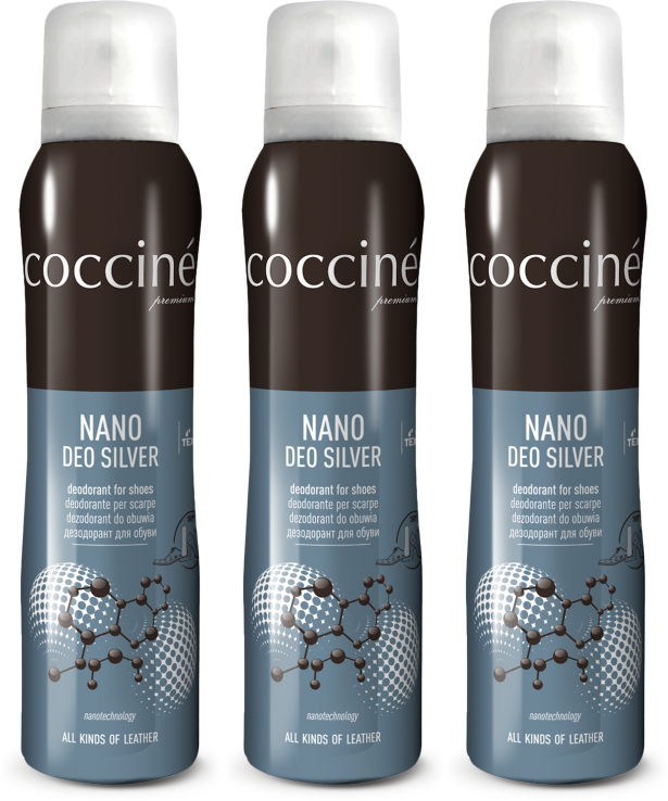 3x Dezodorant do obuwia Coccine -Nano Deo Silver, 150ml