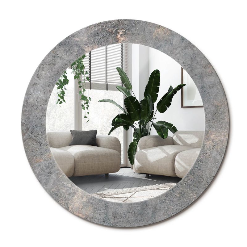 Lustro z nadrukiem Wallfluent fi70 cm Vintage beton 1 szt.