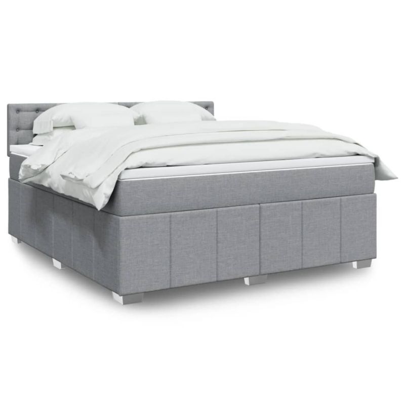 Łóżko kontynentalne WaszeMeble 180x200 cm jasnoszare WM-3287161 1 szt.