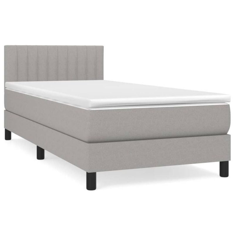 Łóżko kontynentalne WaszeMeble 90x190 cm jasnoszare WM-3140177 1 szt.