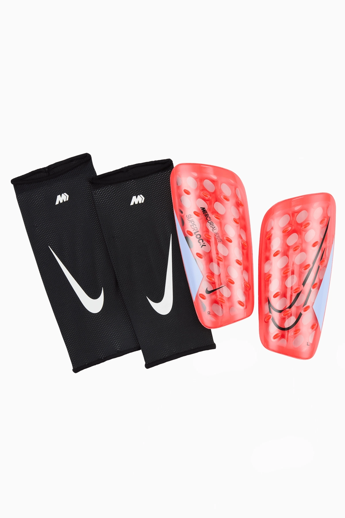 Ochraniacze Nike Mercurial FlyLite SuperLock - Czerwony