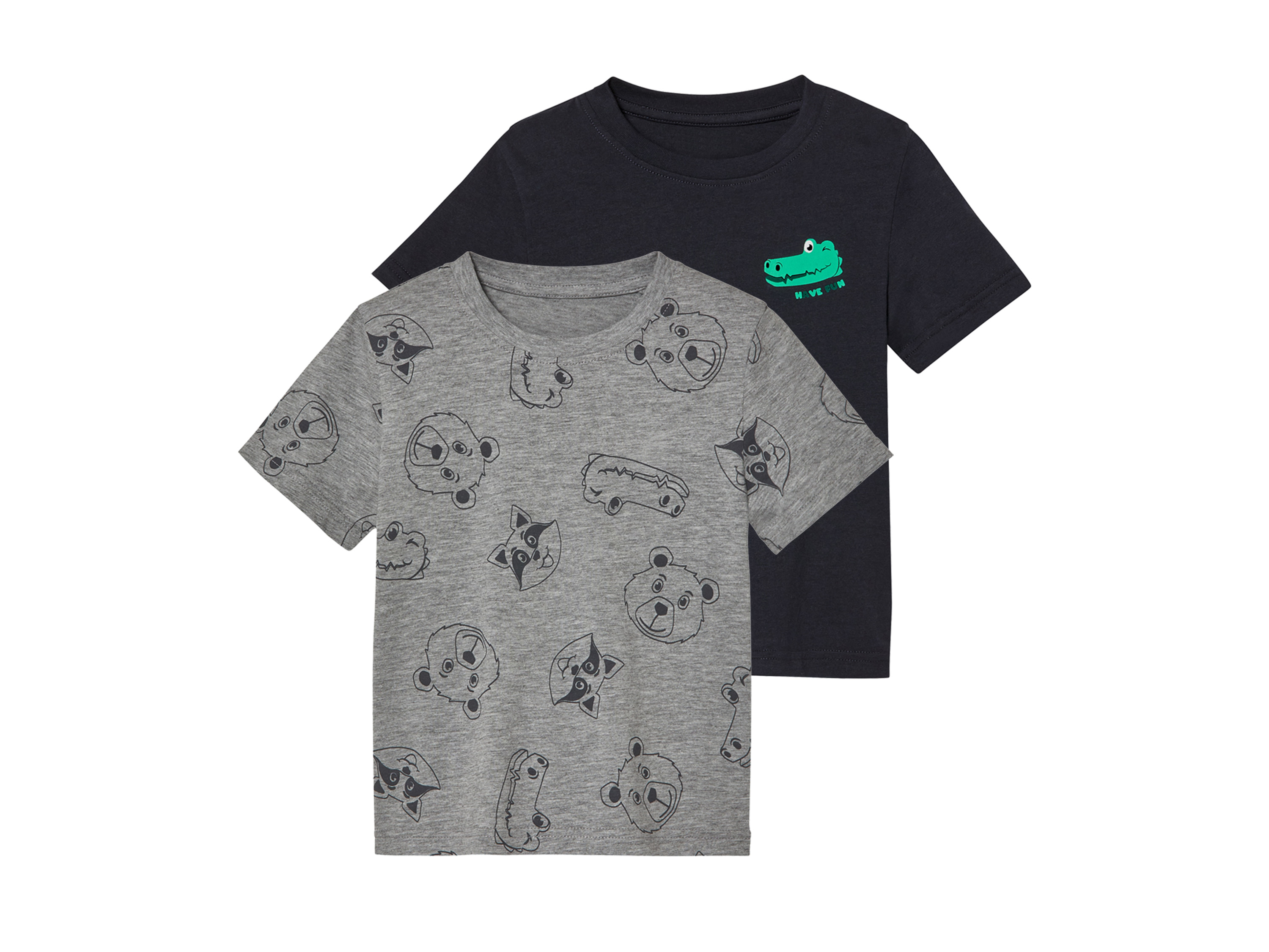 lupilu T-shirty dziecięce, 2 sztuki Granatowy/szary, 122/128