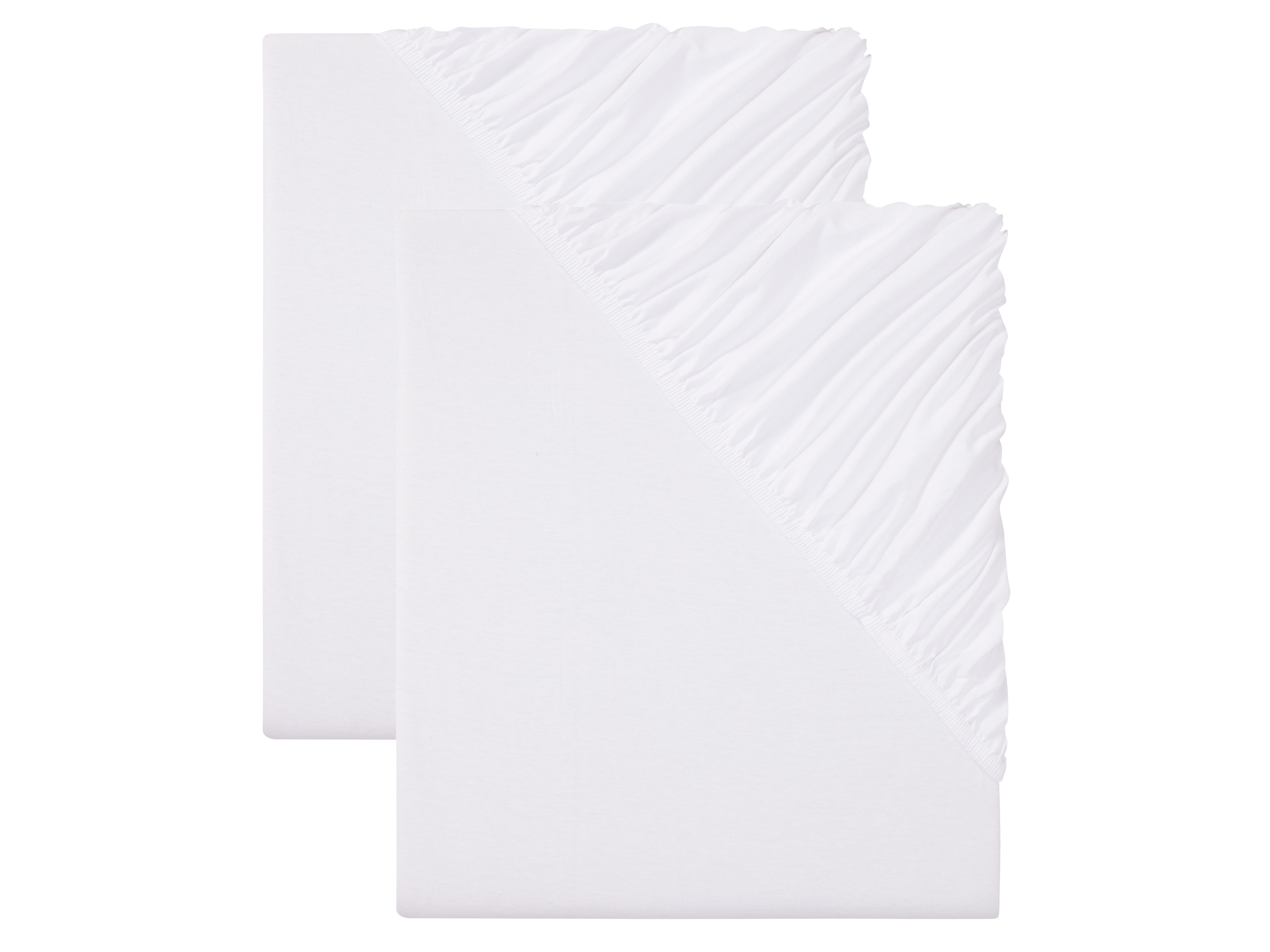 Livarno home Komplet prześcieradeł z dżerseju z gumką, 140-160 x 200 cm Biały