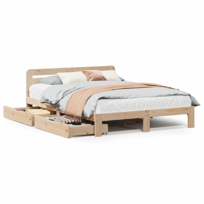 Łóżko drewniane WaszeMeble 140x190 cm brązowe WM-3309872 1 szt.