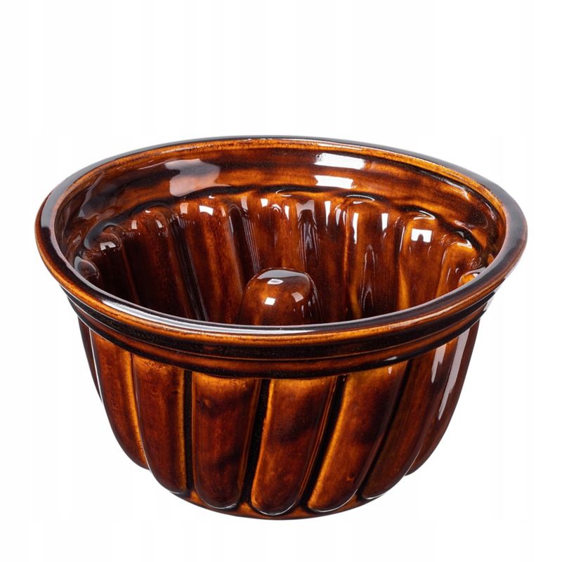 Forma Do Babki KADAX Z Kominem Tuleją Kamionkowa Kamionka Do Pieczenia 24cm 2,5L Brązowy 1 szt.