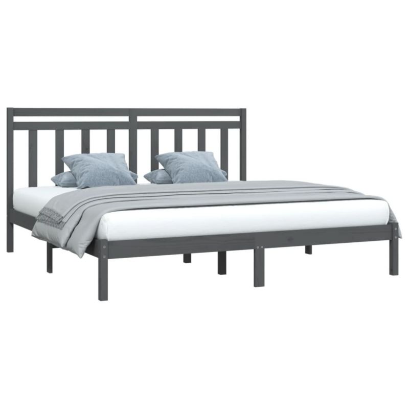 Łóżko drewniane WaszeMeble 200x200 cm szara WM-3105272 1 szt.