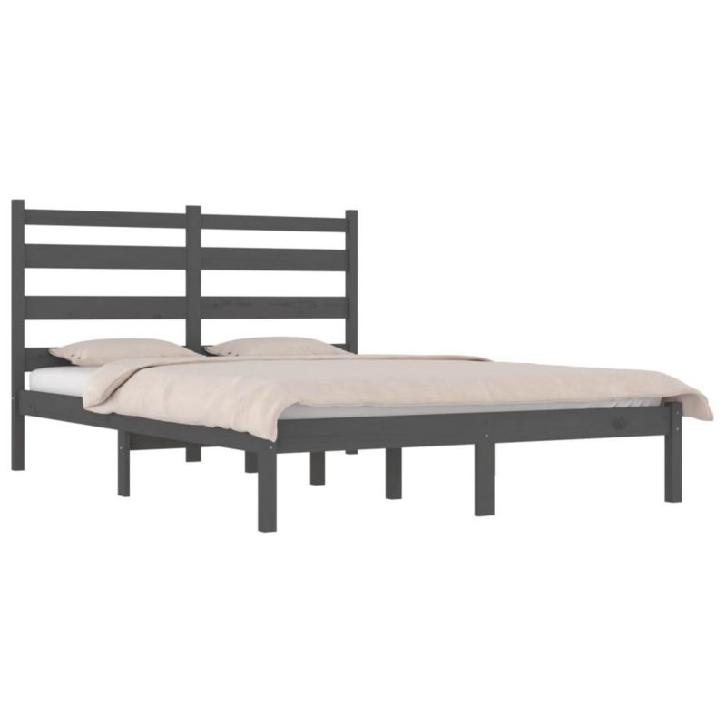 Łóżko drewniane WaszeMeble 200x200 cm szara WM-3103670 1 szt.