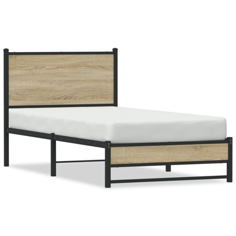 Łóżko metalowe WaszeMeble 75x190 cm dąb sonoma WM-4007876 1 szt.