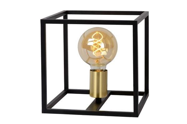 Lampka stołowa Lucide Ruben czarna-mosiądz 1 x E27 x 40W IP20 wym: 22 x 22 x 22 cm metal - 1 szt.