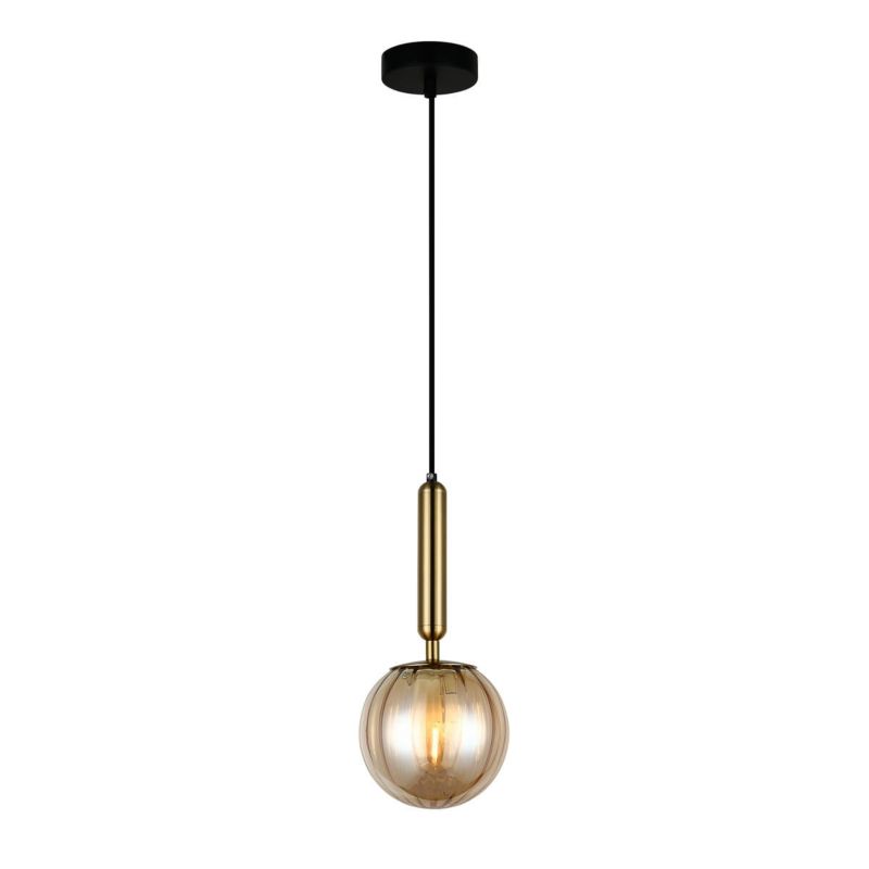 Lampa sufitowa wisząca Italux Ravena 6688 mosiężno-bursztynowy nowoczesna 1xE27 x 40W 1 szt.