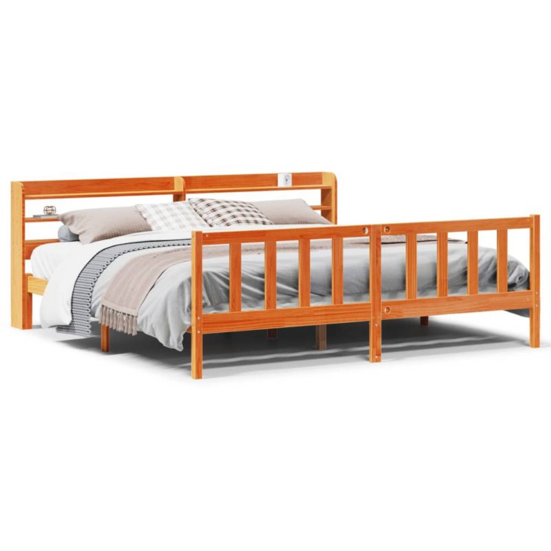 Łóżko drewniane WaszeMeble 200x200 cm brąz WM-3306602 1 szt.