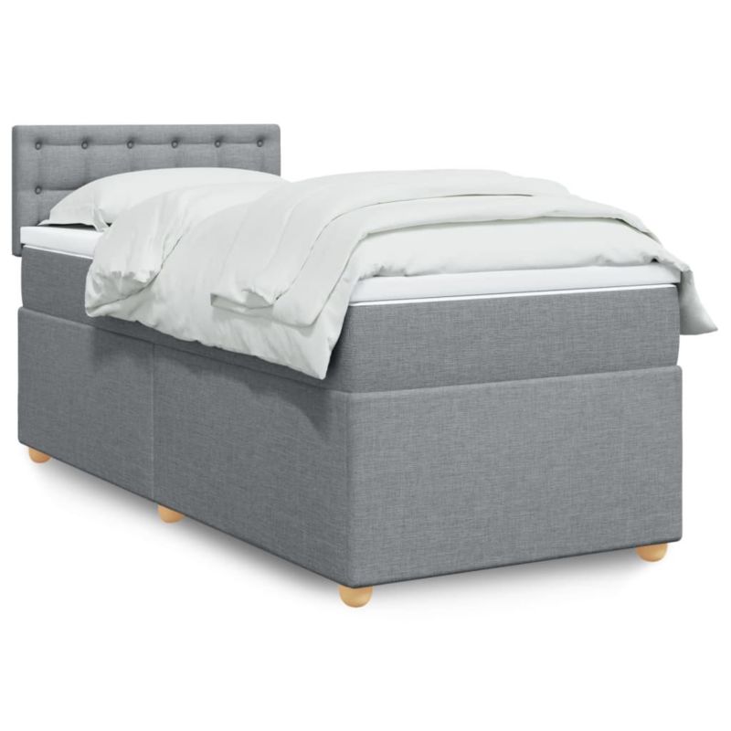 Łóżko kontynentalne WaszeMeble 90x190 cm jasnoszare WM-3288849 1 szt.