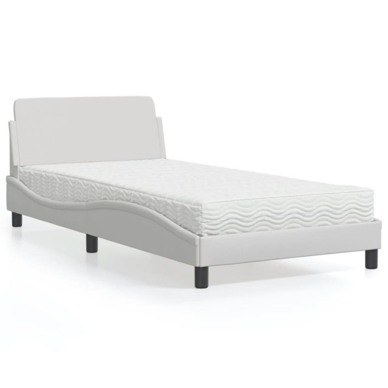 Łóżko tapicerowane WaszeMeble 100x200 cm białe WM-3208358 1 szt.