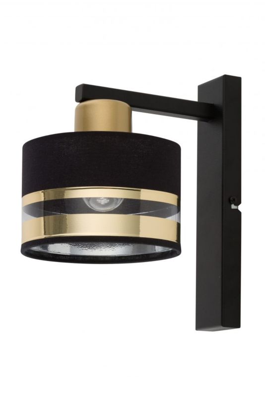 Kinkiet ścienny Sigma Lighting Pro czarno-złoty 1 x E27 x IP20 wym: 25 x 15 x 22 cm - 1 szt.