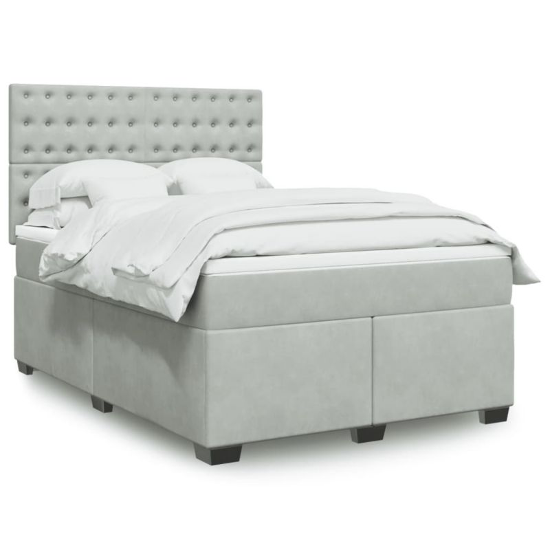 Łóżko kontynentalne WaszeMeble 140x190 cm jasnoszare WM-3290918 1 szt.
