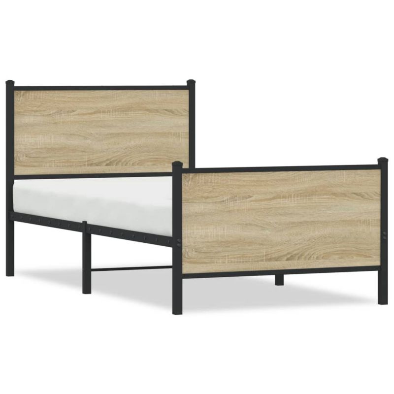 Łóżko metalowe WaszeMeble 90x190 cm dąb sonoma WM-4007726 1 szt.