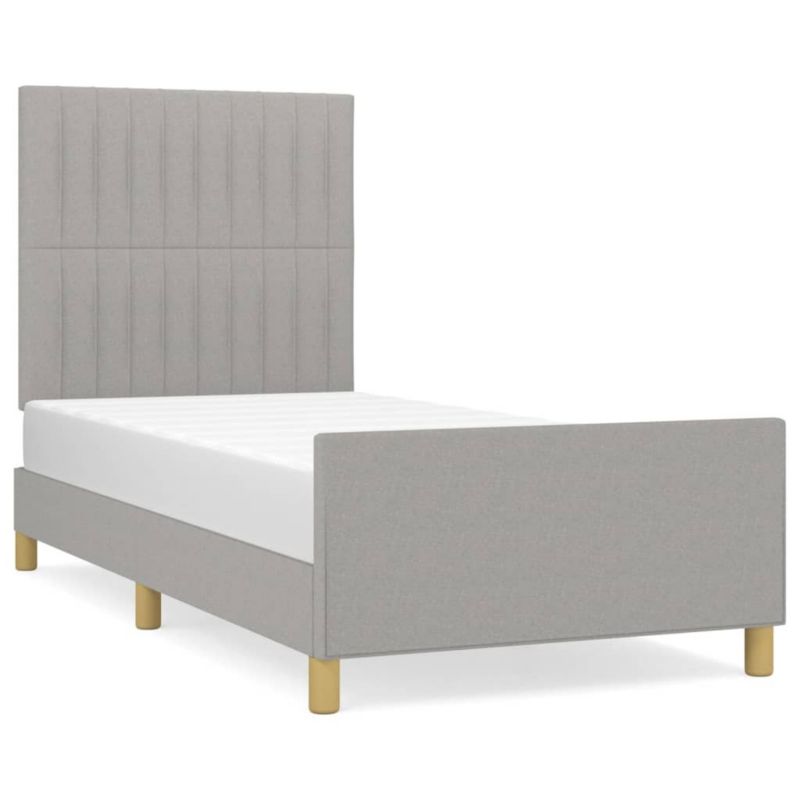 Łóżko tapicerowane WaszeMeble 100x200 cm jasnoszara WM-3125195 1 szt.