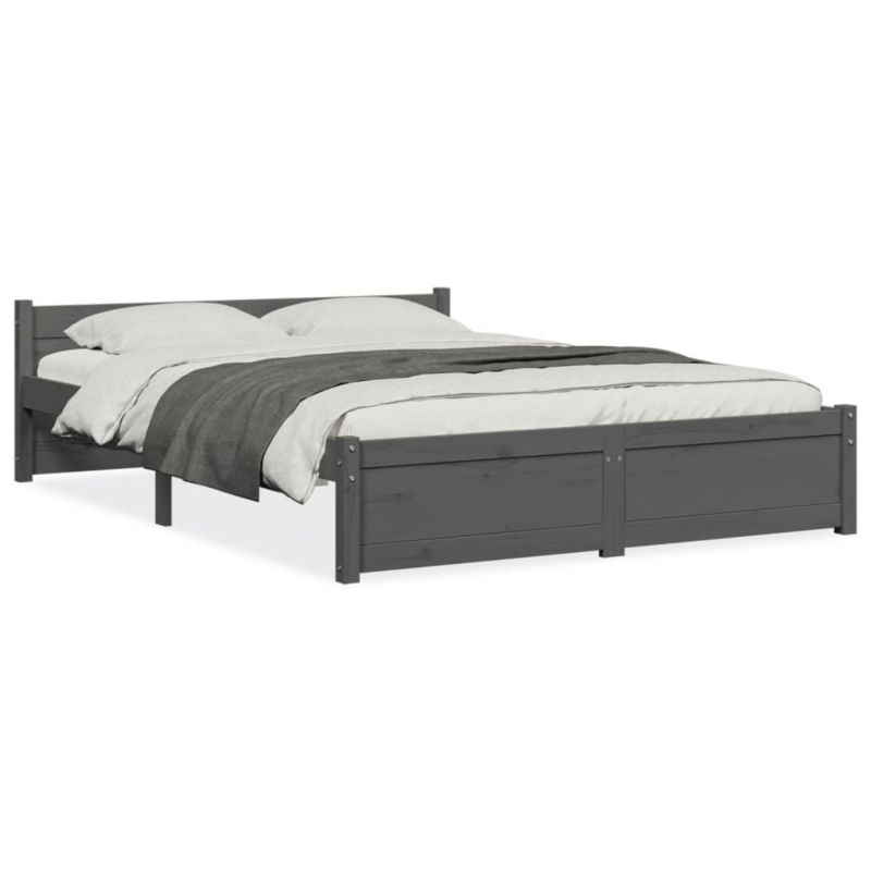 Łóżko drewniane WaszeMeble 135x190 cm szara WM-815021 1 szt.