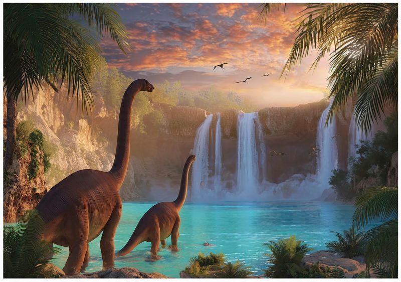 Fototapeta Dla Dzieci Chłopca Dinozaury WALLARENA 300x210 cm Tapeta Dziecięca Na Ścianę 1 szt.