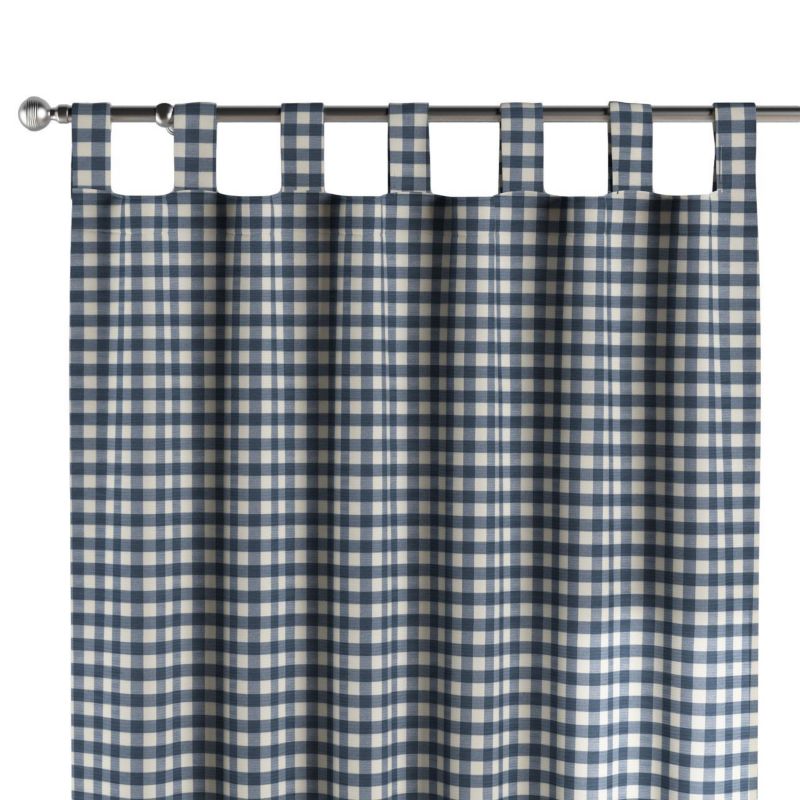 Zasłona na szelkach 1 szt. 130 x 260 cm Dekoria granatowo-biała kratka (1,5x1,5cm) 1 szt.