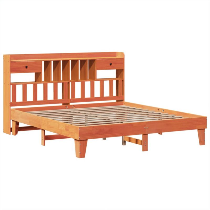 Łóżko drewniane WaszeMeble 200x200 cm brąz WM-3308833 1 szt.