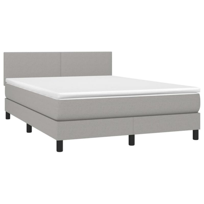 Łóżko kontynentalne WaszeMeble 140x200 cm jasnoszare WM-3132997 1 szt.