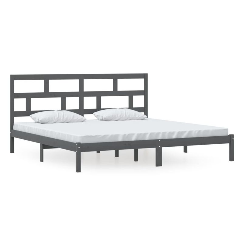 Łóżko drewniane WaszeMeble 200x200 cm szara WM-3101240 1 szt.